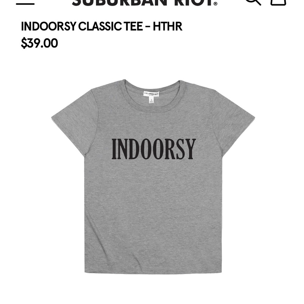 Suburban Riot Tshirt. Indoorsy.